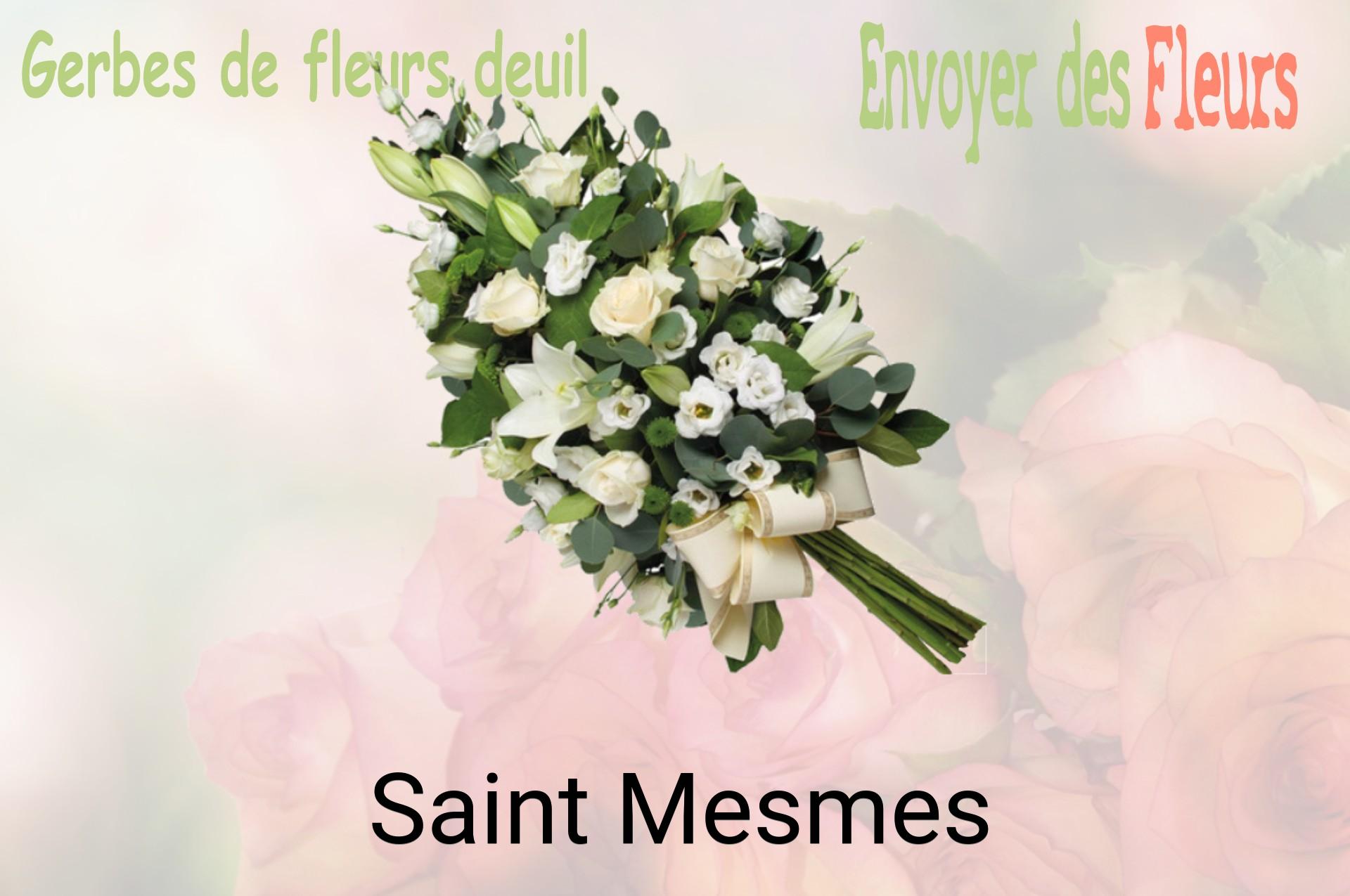 Gerbe de fleurs de deuil livrée à Saint-Mesmes